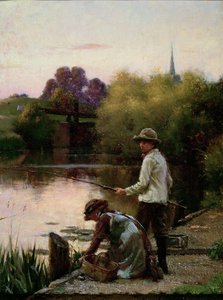 Trochę plątaniny, River Severn Lock, Nr. Worcester autorstwa William Teulon Blandford Fletcher